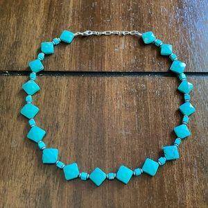 Sterling silver and turquoise collar necklace